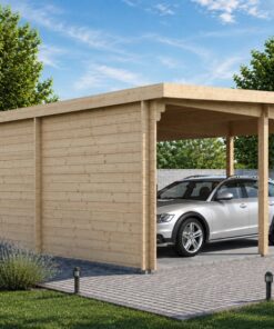 Tivoli – Dobbelt carport med studie (5.95 × 9.5 m, 44 mm)