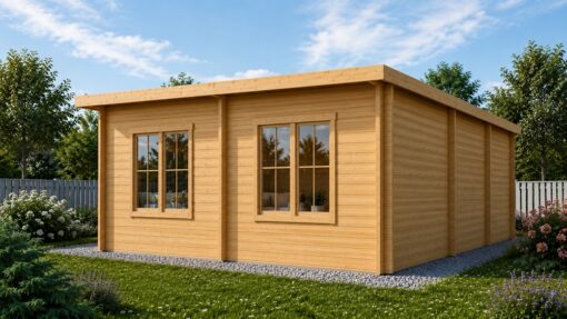 Tivoli – Dobbelt carport med studie (5.95 × 9.5 m, 44 mm)