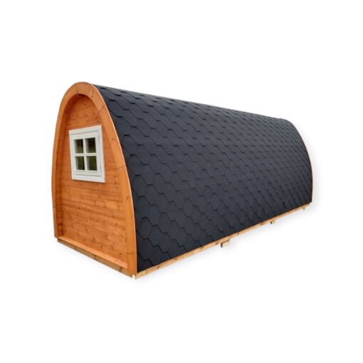 Isoleret Campingpod 2,4 m x 6,3 m (Sideindgang)