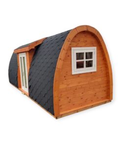 Isoleret Campingpod 2,4 m x 6,3 m (Sideindgang)