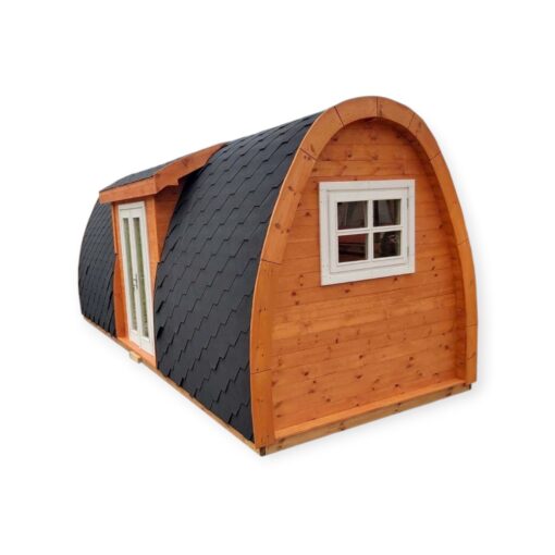 Isoleret Campingpod 2,4 m x 6,3 m (Sideindgang)