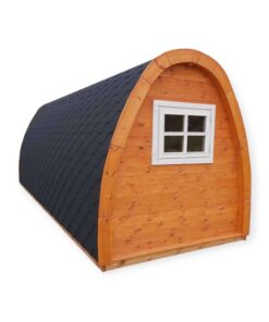 Isoleret Campingpod 2,4 m x 6,3 m (Sideindgang)