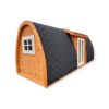 Isoleret Campingpod 2,4 m x 6,3 m (Sideindgang)