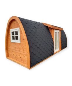 Isoleret Campingpod 2,4 m x 6,3 m (Sideindgang)