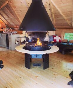 Stor Flame BBQ Grill med rund skorsten