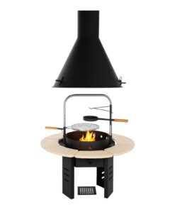 Stor Flame BBQ Grill med rund skorsten