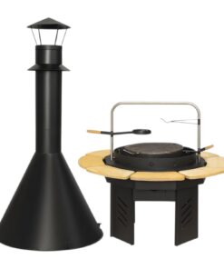 Stor Flame BBQ Grill med rund skorsten
