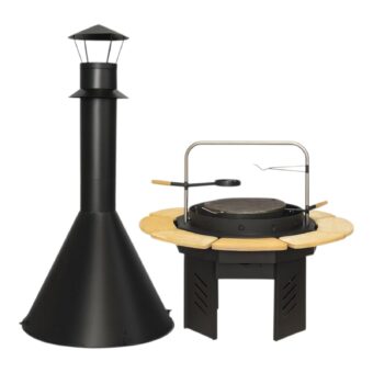 Stor Flame BBQ Grill med rund skorsten