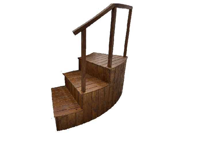 C-type cedar wooden stairs