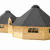Dobbelt Finsk Grillhytte med Gang (2 × 16,5 m² + 5,78 m²) – 38,8 m²
