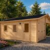 Garage med carport 36 m² (6.8 m x 5.6 m), 44mm