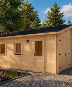 Garage med carport 36 m² (6.8 m x 5.6 m), 44mm