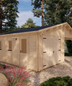 Garage med carport 6,8 m x 5,6 m