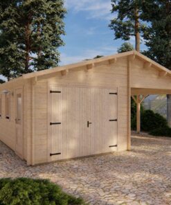 Garage med carport 6,8 m x 5,6 m