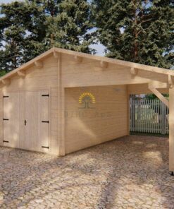 Garage med carport 6,8 m x 5,6 m