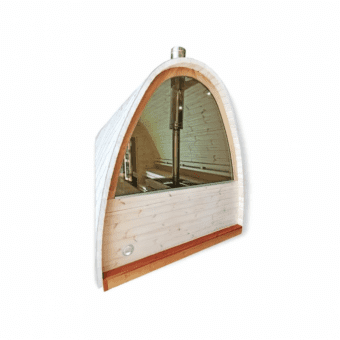 Halvt panoramavindue til sauna pod