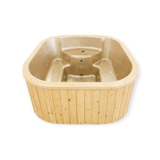 Firkantet akryl vildmarksbad med 35 kW integreret ovn