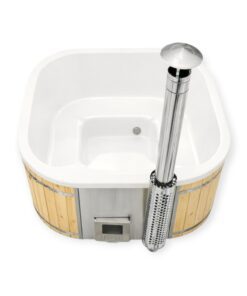 Firkantet akryl vildmarksbad med 35 kW integreret ovn