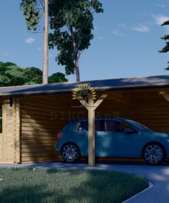 Carport med redskabsrum 30m² (4 m x 7,5 m)