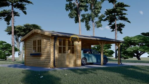 Carport med redskabsrum 30m² (4 m x 7,5 m)