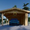 Carport med redskabsrum 30m² (4 m x 7,5 m)