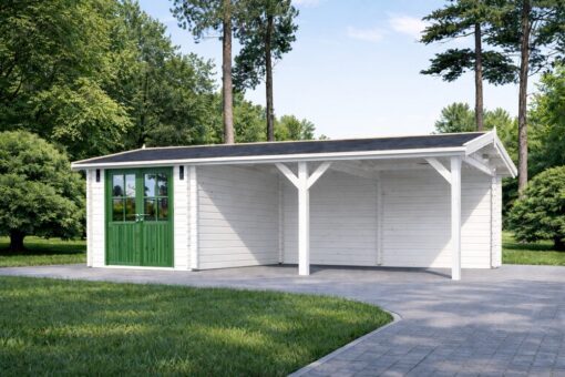 Carport med Redskabsrum 30 m² (4 m x 7,5 m)