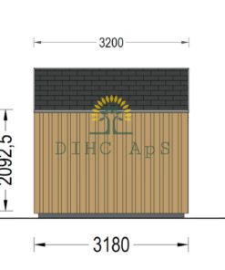 Haveskur i træ TONIA (34mm + træpaneler), 4mx3m, 12 m²