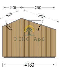 Haveskur i træ TONIA (34mm + træpaneler), 4mx3m, 12 m²