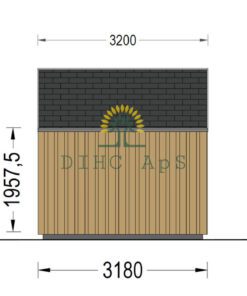 Haveskur i træ TONIA (34mm + træpaneler), 5mx3m, 15 m²