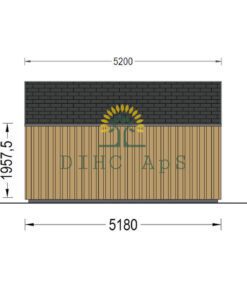 Haveskur i træ TONIA (34mm + træpaneler), 5mx5m, 25 m²