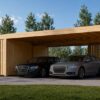 Dobbelt carport med skur LUNA DUO F PLUS, 7.6 x 5.6 m