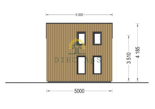 Træhus SOPHIA 20 m² (44 mm + træbeklædning)