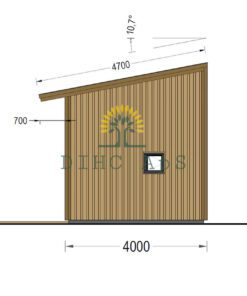 Træhus SOPHIA 20 m² (44 mm + træbeklædning)