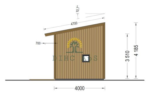 Træhus SOPHIA 20 m² (44 mm + træbeklædning)