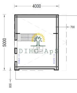 Træhus SOPHIA 20 m² (44 mm + træbeklædning)