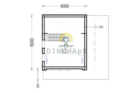 Træhus SOPHIA 20 m² (44 mm + træbeklædning)