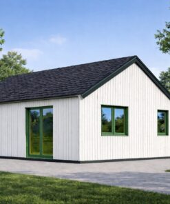 Træhus VALERI (44 mm + Træbeklædning), 80 m²