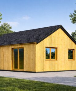 Træhus VALERI (44 mm + Træbeklædning), 80 m²