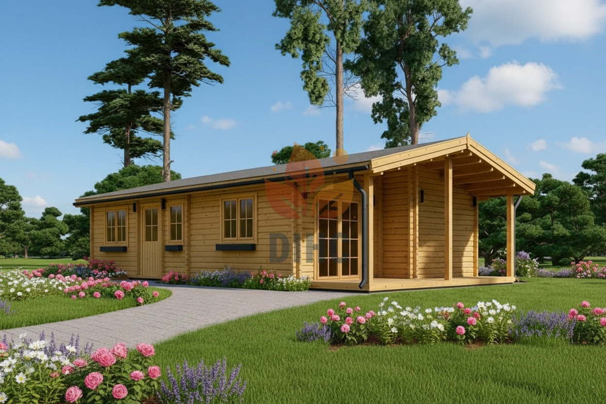 Træhus LINCOLN 72 m² 6×12 m, 66 mm