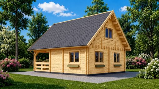 Træhus i 2 etager 80 m² – DORIS med 44+44 mm vægge