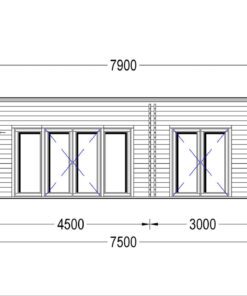 Havehytte MAJA (44 mm), 7.5×4 m, 30 m²