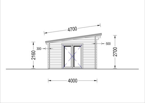 Havehytte MAJA (44 mm), 7.5×4 m, 30 m²