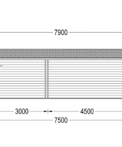 Havehytte MAJA (44 mm), 7.5×4 m, 30 m²