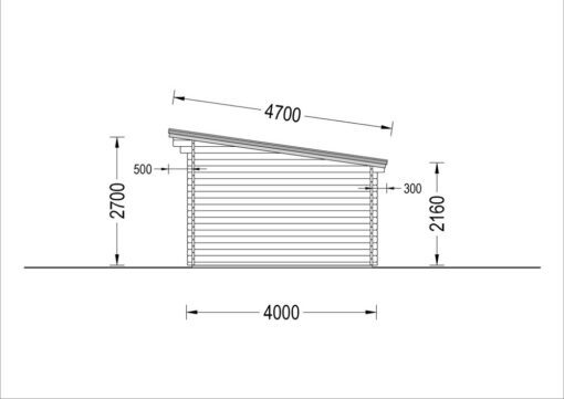 Havehytte MAJA (44 mm), 7.5×4 m, 30 m²