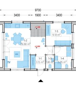 Sommerhus med hems ASTRID 120 m² (44 mm + træbeklædning)