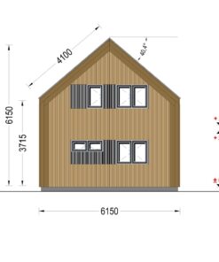 Sommerhus med hems ASTRID 120 m² (44 mm + træbeklædning)