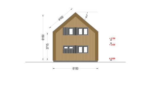 Sommerhus med hems ASTRID 120 m² (44 mm + træbeklædning)