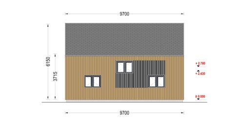 Sommerhus med hems ASTRID 120 m² (44 mm + træbeklædning)