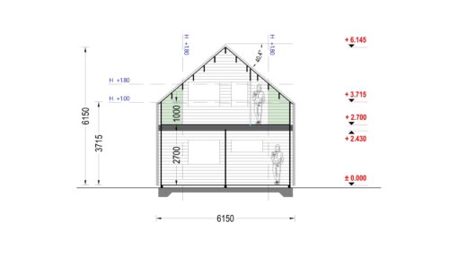 Sommerhus med hems ASTRID 120 m² (44 mm + træbeklædning)