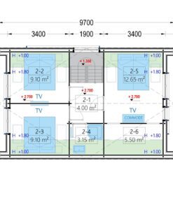 Sommerhus med hems ASTRID 120 m² (44 mm + træbeklædning)